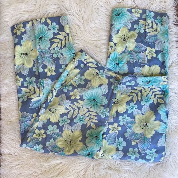 Tommy Bahama 100% Silk Tropical Print Pants Size 2 - Picture 9 of 11
